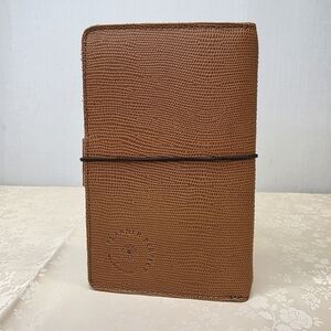 Planner Perfect Leather Lizard Print Wallet TN - Cognac/Tan